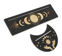 Abaodam Support de Lune en Cartes Bois Tarot Pièces de pour Foncé 2 Base Élégante et Délicate et Rangement Facile à Domicile