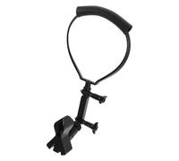 Abaodam Support de Micro Suspendu Réglable avec Pince pour Scène Support de Cou sans Utilisation des Mains pour Chant Animation Magie Karaoké et Streaming Direct Noir