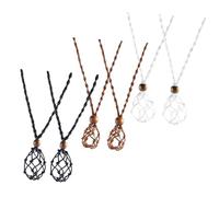 Abaodam Support De Pendentif Porte-cristal En Paquet Filet Tissé Réglable, Lot De 6 Pièces En Corde Vintage Marron, Blanc Et Noir, Ornement De Collier Diy Pour Femmes, Accessoire Bijoux Fait Main