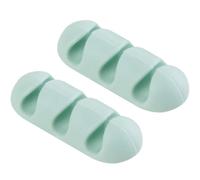 Abaodam Support de Rangement pour Fil en Silicone Vert Clair 6pcs Double Fentes, Clips de Fixation Multi-usages pour Câbles, Bureau et Maison Couleur Aléatoire
