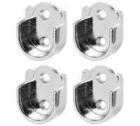 Abaodam Support de Tringle pour Penderie en Alliage de Zinc Argenté, Installation Double Méthode, 4 Pièces, pour Armoire et Salle de Bain