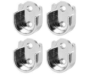 Abaodam Support de Tringle pour Penderie en Alliage de Zinc Argenté, Installation Double Méthode, 4 Pièces, pour Armoire et Salle de Bain