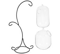Abaodam Support en Fer Double Couche avec Aquarium en Verre Grand et Moyen Formats, Vase à Eau Hydroponique pour Plantation de Bureau, Décoration de Table Moderne pour Plantes Succulentes