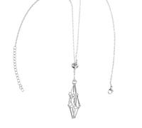 Abaodam Support Pierre Collier en Métal Argenté Réglable 28Cm pour Création de Bijoux Cristaux, Adapté pour Noël et Occasions Spéciales