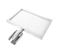 Abaodam Support Porte-affiche A3 Paysage en Acier Inoxydable Argenté, Cadre Double Face pour Poteaux de Ceinture Rétractable, Panneau Signalisation File D’attente pour Aéroport et Gestion