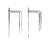 Abaodam Supports en Acier pour Parasol de Plage 12 Mm Ancre Triangulaire à Vis 2 Pièces Grand Modèle, Fixateurs Robustes pour Parasols D’extérieur Résistants au Vent, Accessoire