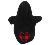Abaodam Sweat à Capuche pour Petits Chiens XS 1-3 Kg, Vêtement Chaud à Motif Cœur à Carreaux, Tissu Doux Peau, Sweat-Shirt Confortable pour Chiots Chihuahua et Yorkshire, Automne Hiver