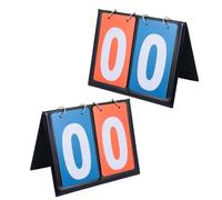 Abaodam Tableau D'affichage Manuel Double Face 2 Chiffres pour Basketball, Lot de 2 en Bleu et Rouge, Portable Alimentation, Tableau de Score Sportif Polyvalent pour Matchs