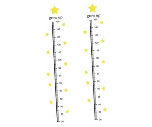 Abaodam Tableau de Taille Mural Garçon et Filles Toise Murale à Gradins Autocollants Étoiles 30x45 Cm pour Chambre Bébé Fille Garçon Décoration Murale 2 Feuilles