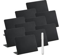 Abaodam Tableau Noir de Table Mini Ardoise en Pvc Stable et Empilable, Ensemble L-shaped pour Menus Alimentaires et Étiquettes de Boutique