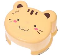 Abaodam Tabouret Antidérapant Jaune en Plastique pour Garçons et Filles Compact et Résistant la Déformation, Bureau ou Salon