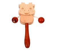 Abaodam Tambour à Secouer En Bois Traditionnel Pour Bébé, Instrument De Percussion Portable Pour Tout-petit, Jouet Sensoriel Pour Stimulation Auditive,