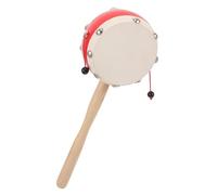 Abaodam Tambourin En Bois Traditionnel Pour Bébé, Tambour à Main Peau De Mouton Naturelle, Pour -né, Anneau De Dentition Sécurisé, Développement Sensoriel Et Motricité Fine