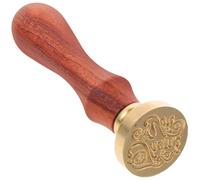 Abaodam Tampon de Cire Poignée en Bois et Tête en Cuivre, Sceau de Cire Rétro pour Carte D'invitation et Bouteille de Vin, Décoration Artisanale et Embellissement