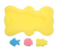 Abaodam Tapis de Bain Doux pour Bébé Coussin de Bain pour Bébé Éponge Épaisse en Sponge Jaune Antidérapant pour -nés et Lavabo