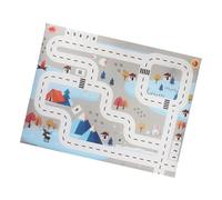 Abaodam Tapis de Jeu pour Bébé Motif Circulation Blanc et Bleu Tapis D'éveil Souple et Éducatif Transport Portable pour Activités Garçon et Filles Dès la Naissance Multifonctionnel