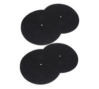 Abaodam Tapis de Platine Vinyle en Feutrine Noire Antistatique 4pcs pour Plateau Tournant Phonographe Surface Douce et Protection Antidérapante pour Usage Domestique
