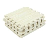 Abaodam Tapis Puzzle en Mousse Imitation Bois 10 Pièces 30x30x1 Cm pour Bébé Tapis D’éveil Emboîtable Épais Blanc Bois pour Chambre et Salon Kit Complet Barres de Fixation