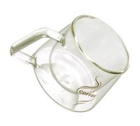 Abaodam Tasse à Café en Verre Créative à Double Paroi Résistante la Chaleur Poignée Anti-brûlure et Large Ouverture Saint-valentin ou Anniversaire