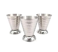 Abaodam Tasses à Mesurer Lot de 3 Argenté en Acier Inoxydable Multi-usages 75ml Anneaux de Quantité Affichés pour Dosage Précis Cuisine et Bar
