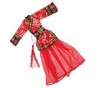 Abaodam Tenue Poupée Chinoise Vintage Hanfu en Tissu Fin Rouge Impérial, Costume Ancien Traditionnel pour Petites Poupées Filles, Vêtement Compatible, Jeu et Collection Culturelle