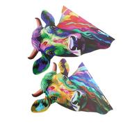 Abaodam Tête de Vache Murale en Fer 2 Pièces Décoration Murale pour Maison ou Jardin Simple et Vivante