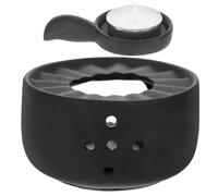 Abaodam -théière Améliorer de Dégustation de Thé en Céramique Noir pour Support pour Bougie -Plat, Base de Réchaud à Thé Élégante pour Améliorer de Dégustation de Thé
