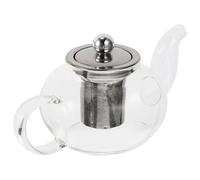 Abaodam Théière en Verre Épais Résistante à Haute Température 400ml avec Infuseur en Acier Inoxydable et Decoration de Table pour Thé en Feuilles