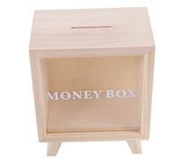 Abaodam Tirelire en Bois Massif pour Garçon et Filles Fonction Boîte à Pourboires, pour Développer L'habitude D'épargne, Cadeau pour Anniversaire ou Fête