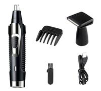 Abaodam Tondeuse Nez Multifonction Acier Inoxydable Rechargeable avec Kit Entretien Noir pour Homme Usage Précis et Lavable