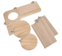 Abaodam Tremplin Multifonction en Bois, Support de Saut pour Petits Animaux 5 Pièces, Planche d'escalade à Domicile pour Chinchillas, Écureuils et Perroquets