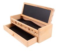 Abaodam Trousse à Crayons en Bois Double Couche pour Élèves et Professeurs | Bois , Rangement Multifonction, Compartiments Séparés, pour Fournitures Scolaires et Gommes