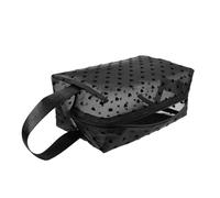 Abaodam Trousse Capacité Maquillage Noire Nylon de Maille en Cœur Grosse de Petite Facile à Transporter Voyager Courses