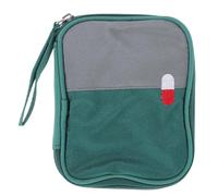 Abaodam Trousse de Secours Compacte Verte Petite Taille en Tissu Oxford, Double Face Rangement Organisé pour Remède, pour Randonnée, Voyage et Usage Extérieur, Fermeture Éclair
