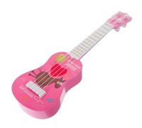 Abaodam Ukulélé Garçon Fille Musical Guitare Miniature pour Éducation Précoce Développement Musical avec Motif Cartoon Rose pour Garçons et Filles