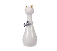 Abaodam Urne Funéraire en Céramique Blanche de Chat Oreilles Dorées, Petite Boîte Commémorative Étanche pour Cendres D’Animaux de Compagnie, Urne Souvenir pour Chat et Chien, pour Mémoire