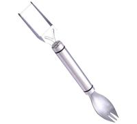 Abaodam Ustensile Cuisine 2-en-1 en Acier Inoxydable pour Découpe Melon et Cuillère-fourchette, Résistant Préparer Assiettes de Fruits en Famille