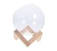 Abaodam Vase de Propagation Verre Transparent avec Ouverture Inclinée et Support Bois Jardinière Intérieur pour Plantes et Terrariums Décoratifs Pot Micro Paysage pour Bureau et Jardin