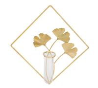 Abaodam Vase Mural Hydroponique Verre Transparent avec Support Doré Décoration Murale Chic pour Salon Plante Suspendue sans Encombrement Ornement Intérieur Pratique et Élégant