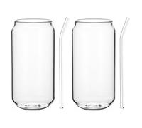 Abaodam Verres en Verre Résistant la Chaleur 350ml 500ml Lot de 4 Set de Set de Tasses Transparentes Lisses pour Café Thé Cocktails Mariage Banquet