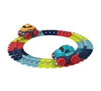 Abaodam Voiture Électrique à Rails Détachables LED Lumineuse, 46 Pièces de Circuit Incurvé, Voiture à Monter pour Garçon et Filles Garçon Fille, Éducatif de Piste Ferroviaire, sans Pile,