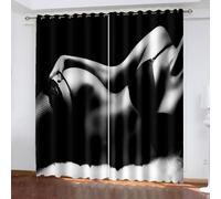 Abaodanba Rideaux Occultant,Rideaux Beauté Sexy,Lot De 2 Rideaux Occultants,Rideaux Occultant Thermique,Polyester,Impression Numérique 3D,Rideau Salon,280x180 cm