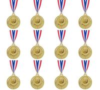 Abaokai Lot de 12 médailles dorées, Imitation médaille d'or pour récompenses, pour Le vainqueur au Sport, Les compétitions, Les fêtes, Style Olympique, 5,1 cm
