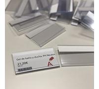 Abarnom Lot de 100 porte-étiquettes transparents auto-adhésifs de 39 mm de haut 70 mm de long. Porte-prix autocollants individuels de 70 mm