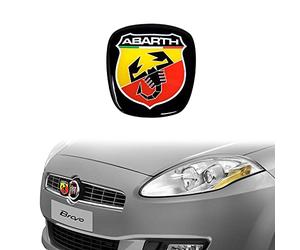 Abarth 3D Sticker Logo Bouclier Officiel pour Fiat Bravo, Avant, 75 x 69 mm
