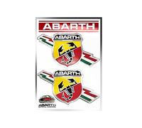 Abarth 4R Quattroerre.it Autocollants Boucliers Foudre, Lot de 2, 94 x 131 mm