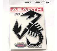 Abarth Autocollant 3D Scorpion argent satiné avec bord noir code