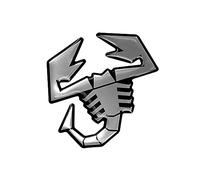 Abarth Autocollant 3D Scorpion, Gris Argenté Lustré, 65 mm