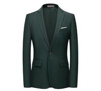 ABARTY Blazer pour Hommes Casual Slim Fit Blazer Veste Un Bouton Blazer Léger Costume Vestes Casual Sport Manteau Formel Costume d'affaires Blazers Mariage Smoking Vert Foncé L