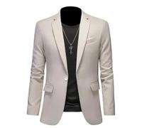 ABARTY Blazer pour Hommes Casual Slim Fit Un Bouton Léger Veste de Costume Manteau Formel Sport d'Affaires Mariage Tuxedo Kaki L